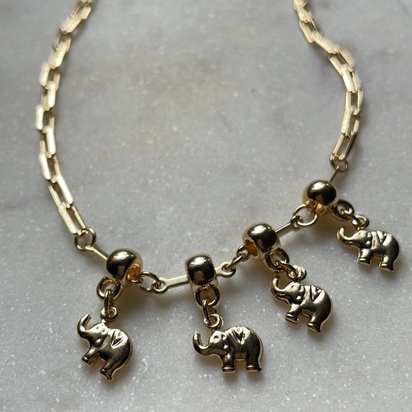 Good Luck Elephant Paperclip Anklet --New! - Picture 2 of 5